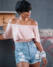 OFF THE SHOULDER FLOUNCE TOP