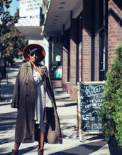 PLAID TRENCH COAT