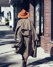 PLAID TRENCH COAT