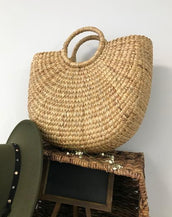 SEAGRASS BASKET BAGS TOP ZIPPED