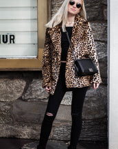 FAUX LEOPARD COAT