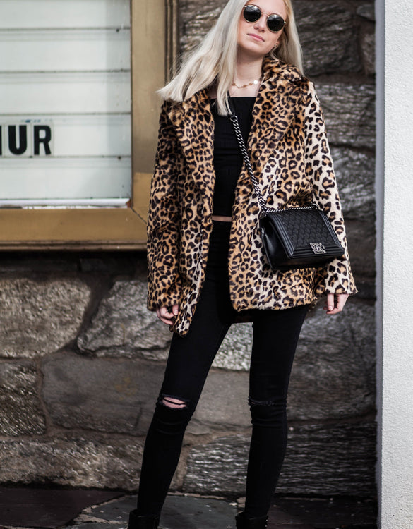 FAUX LEOPARD COAT