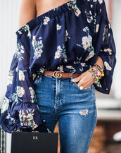 FLORAL OTS TOP