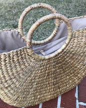 SEAGRASS BASKET BAGS TOP ZIPPED